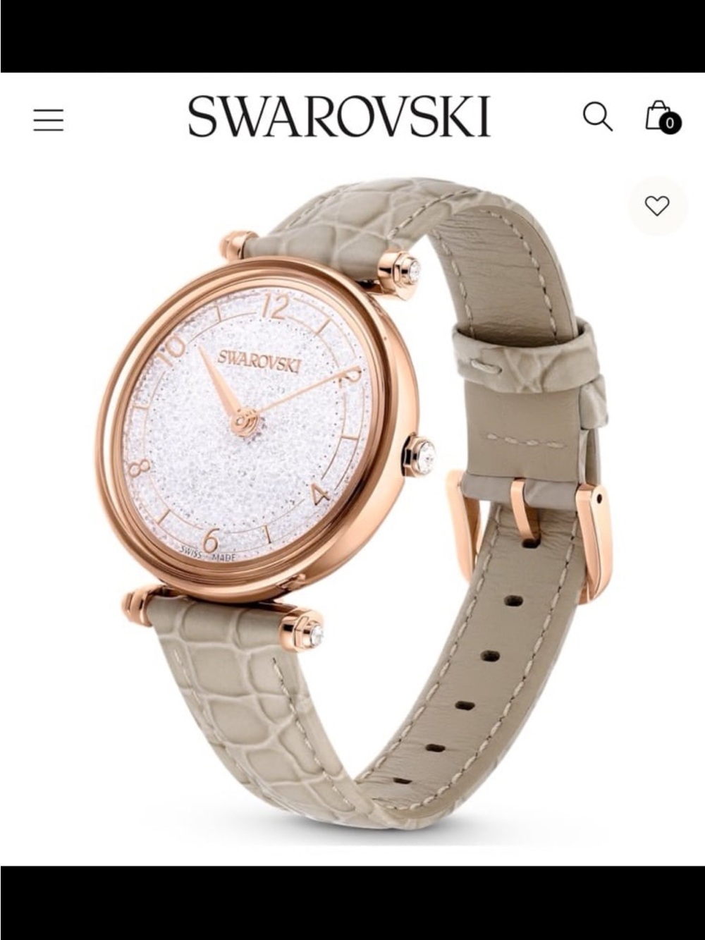 Authentic swarovski Crystalline wonder watch
Swiss Made, Leather strap, Beige,